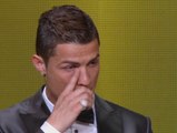 Un emocionado Cristiano Ronaldo, Balón de Oro 2013