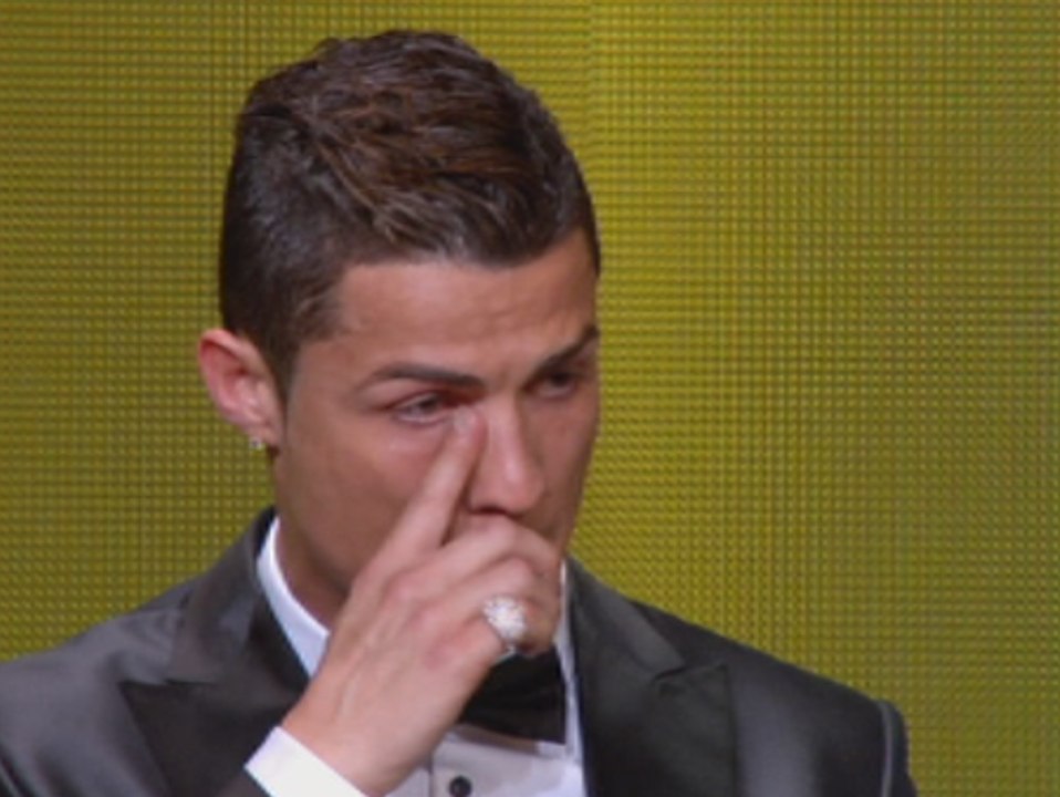 Un emocionado Cristiano Ronaldo, Balón de Oro 2013