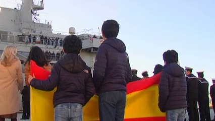 El buque Cantabria de la Armada regresa a casa por Navidad