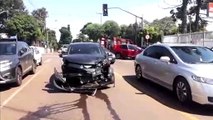 Duas pessoas se ferem em colisão de trânsito na Rua Manaus