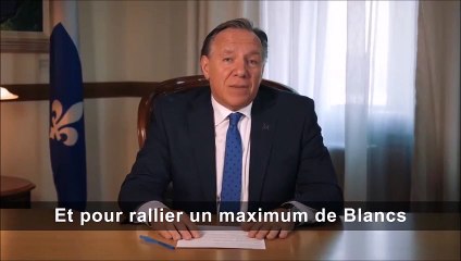 Laïcité annonce de Francois Legault (CAQ) Coalition avenir Québec. La version sous-titrée est pas mal meilleure.