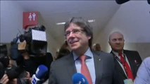Puigdemont llega al Square-Brussels Meeting Centre desde donde sigue la noche electoral