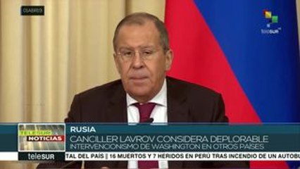 Canciller de Rusia critica injerencismo de EEUU hacia otros países