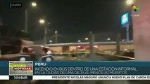 Perú: mueren 20 personas al incendiarse un autobús en Lima
