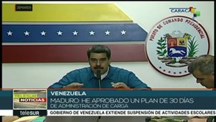 Anuncia pdte. venezolano plan de carga por 30 días tras sabotajes