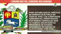 Ministro venezolano: Se trabaja sin descanso en el servicio eléctrico
