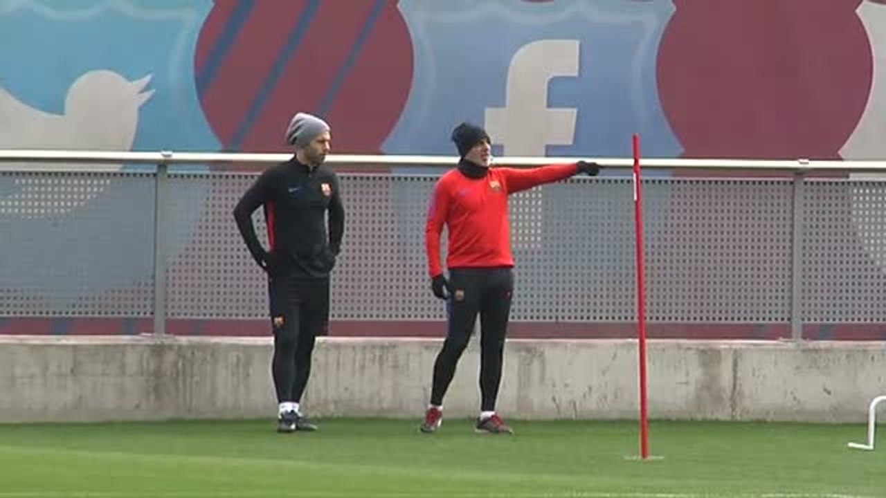 Último entrenamiento del Barça antes de recibir al Celta de Vigo