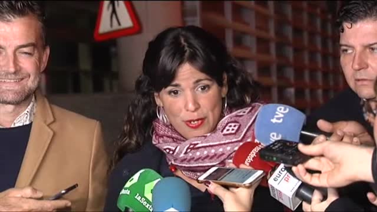 Teresa Rodríguez, en su llegada a la sede de Adelante Andalucía: "Tenemos buenas sensaciones"