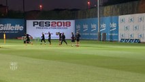 El Barça entrena mirando a Leganés