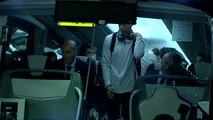 Decenas de aficionados reciben al Real Madrid en Girona