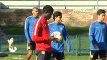 Entrenamiento del Fuenlabrada a tres días de enfrentarse en Copa al Real Madrid