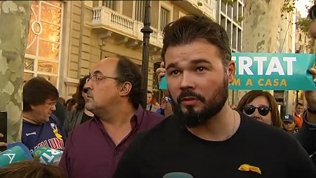 Rufián acusa a PP, PSOE y Ciudadanos de formar un frente golpista contra Cataluña