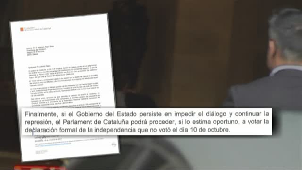 Puigdemont contesta a Rajoy: si se aplica el 155, el Parlament votará la independencia
