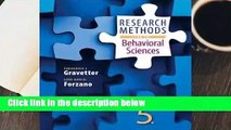 About For Books  Research Methods for the Behavioral Sciences  Review