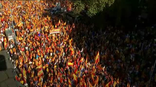 Marea ciudadana en Barcelona por la unidad de España y Cataluña.