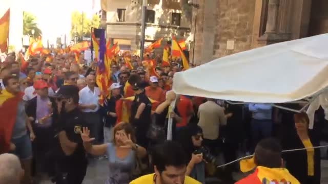 Herida una joven durante la manifestación por la unidad de España en Mallorca