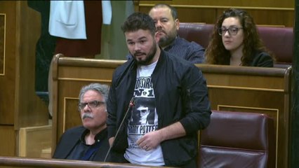 Rufián a Catalá: "Deje de detener a gente frente a sus hijos simplemente por sus ideas"