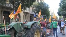'Tractorada' en Barcelona en defensa del referéndum