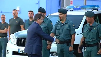 Despiden con honores a 29 agentes de la Guardia Civil que parten hacia Catalunya