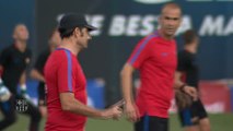 El FC Barcelona entrena con ganas de superar el bache