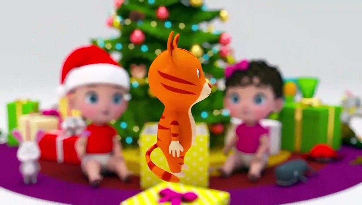 Babies are getting Christmas presents and guessing what animals are in the box