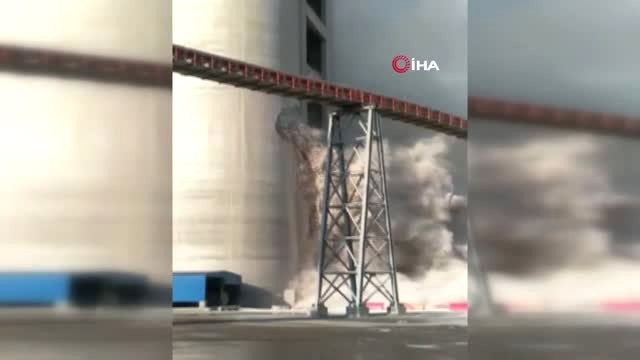 Gaz Sıkışması Sonrası Çimento Fabrikasının Silosu Patladı, Alan Savaş Alanına Döndü