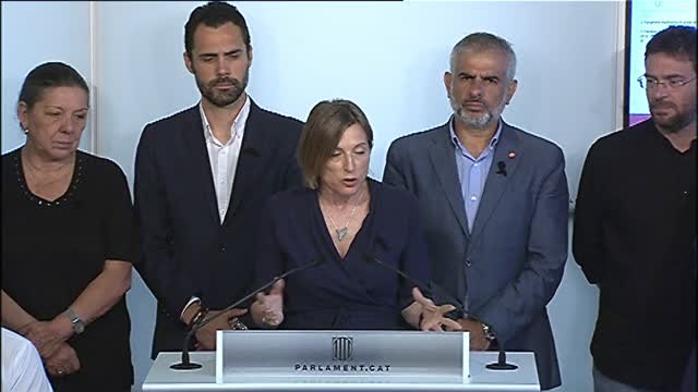 Carme Forcadell: El Parlament expressa la condemna i la repulsa més enèrgica pels atemptats