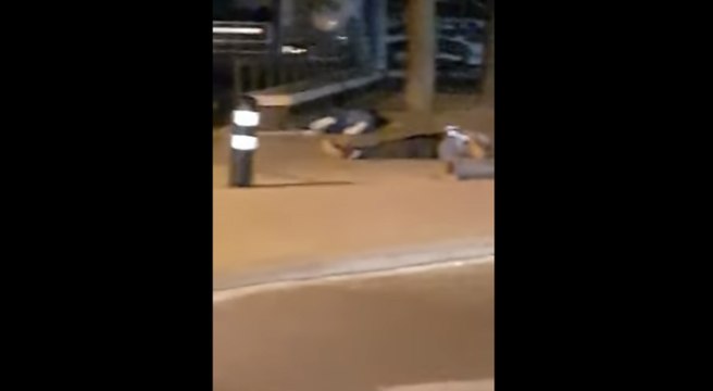 Momento del tiroteo en Cambrils