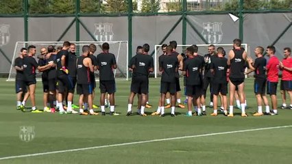 Sesión de recuperación en el FC Barcelona