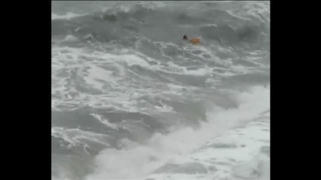 Las autoridades chinas rescatan a un bañista ebrio en la ciudad de Qingdao