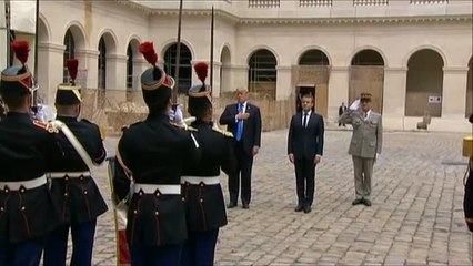 Recibimiento a Trump en París con todo el boato que impone el nuevo estilo Macron