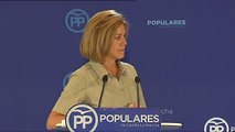 Cospedal acusa a los independentistas de querer romper el Estado de Derecho