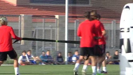 Sesión de potencia en el entrenamiento del Atlético de Madrid