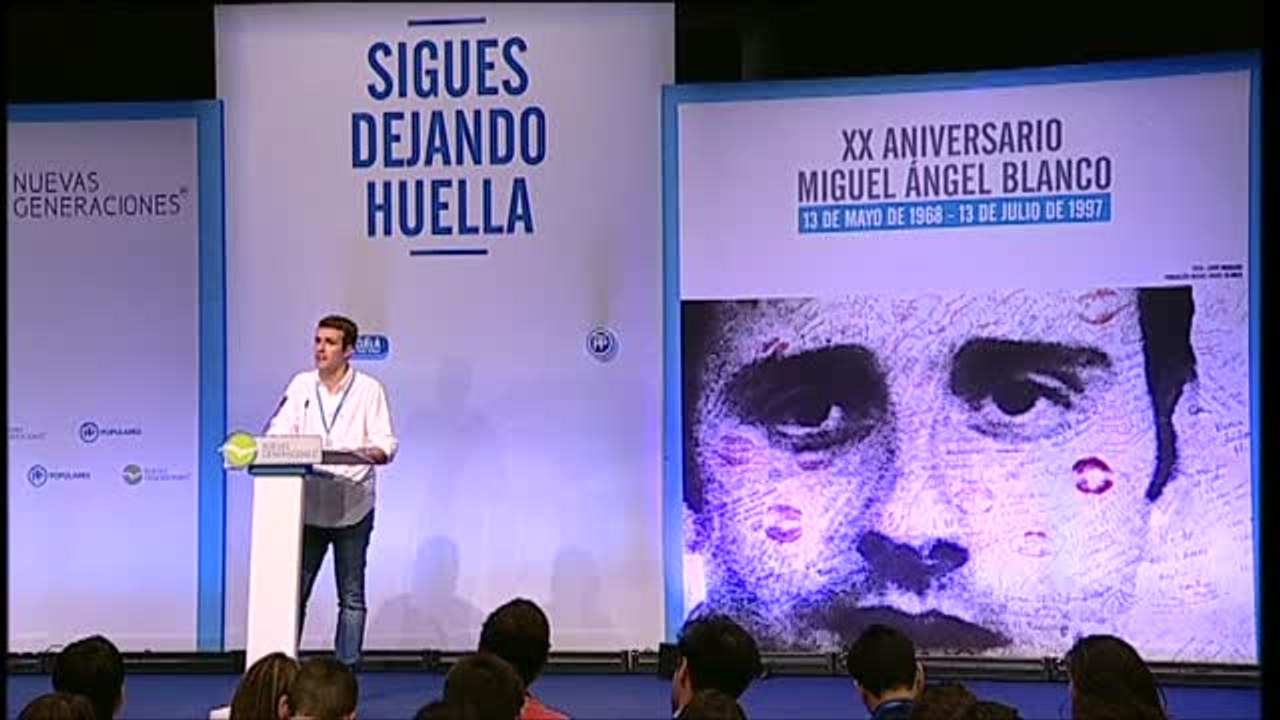 Casado: "los mismos que justifican a ETA son los que justifican a los totalitarios en Cataluña y a los dictadores en Venezuela"