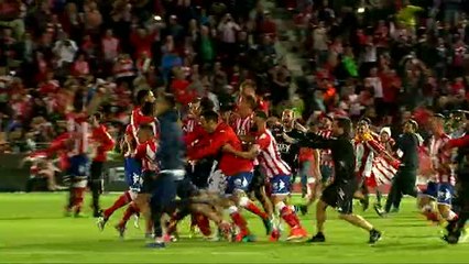 El Girona celebra un histórico pase a Primera División