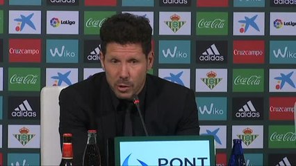 Simeone sobre sus jugadores: "Son unas fieras porque aún cansados los tipos te dan la vida"