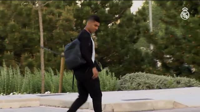 Los jugadores del Real Madrid, listos para el derbi