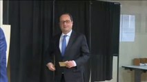 El ex presidente Hollande acude a las urnas en Francia