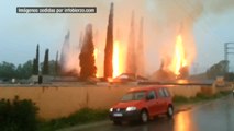 Un rayo provoca un espectacular incendio en el cementerio de Cacabelos, en León