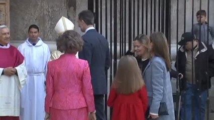 Los reyes acuden a la misa de Pascua en Palma