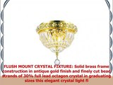 Worldwide Lighting Empire Collection 3 Light Gold Finish and Clear Crystal Flush Mount