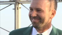 Sergio García, en lo más alto con su chaqueta verde