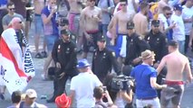 La Policía carga contra los hooligans del Leicester City en Madrid