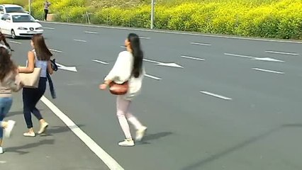 Cruzar una autovía para ir al centro comercial