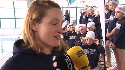 Mireia Belmonte, profe por un día en un colegio de Madrid