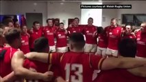 Gales celebra su victoria ante Irlanda en el vestuario