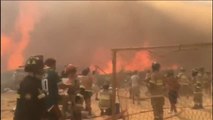 Miles de evacuados en un gran incendio en Chile