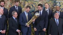Felipe VI recibe al Real Madrid de baloncesto, campeones de la Copa del Rey