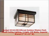 Quoizel HC1612IB Hillcrest Outdoor Mission Flush Mount Ceiling Lighting 2Light 120 Watts
