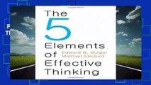Full E-book  The 5 Elements of Effective Thinking  For Kindle
